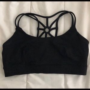 Black strap sports bra